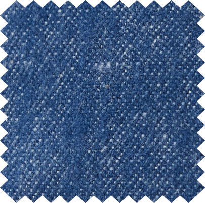 Swatch of blue denim fabric with a textured weave.