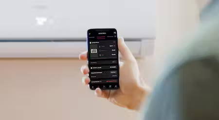 Photo of a Haier ductless wall mount mini split air conditioner wifi control with smartphone app