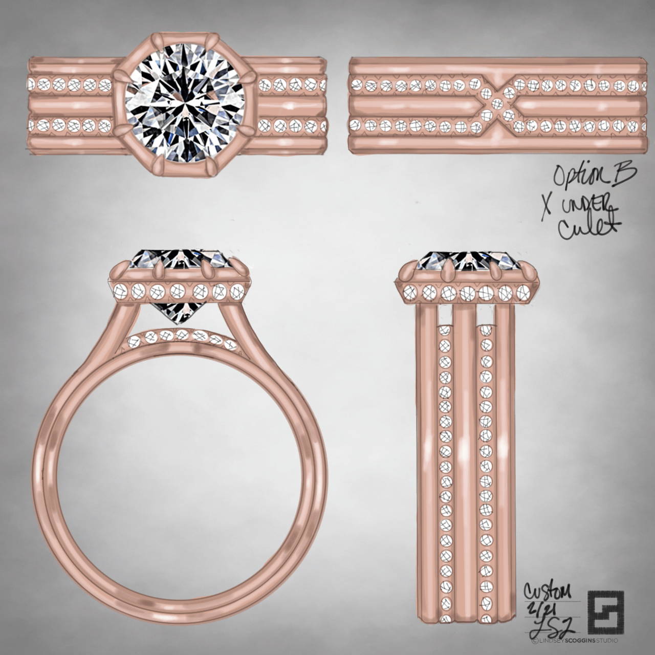 custom rose gold engagement ring design