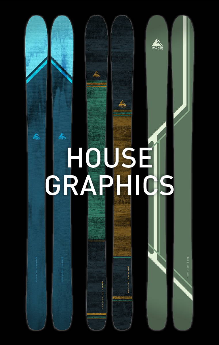 The 2023 collection of house graphics from Wagner Custom Skis