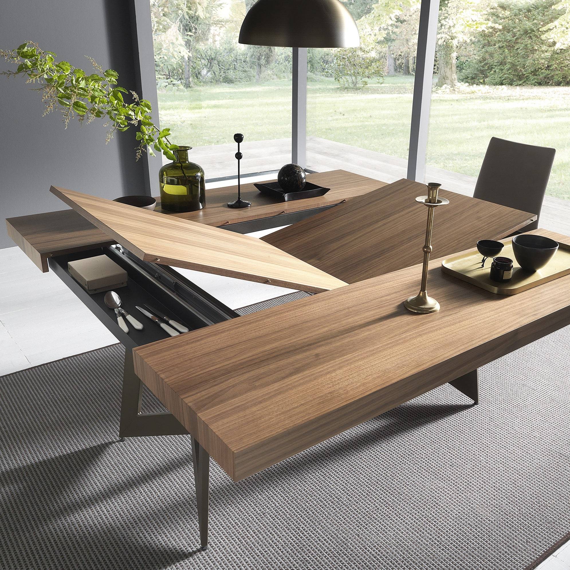 Spaceman extendable dining tables best in Singapore space saving multi function ceramic melamine wood veneer