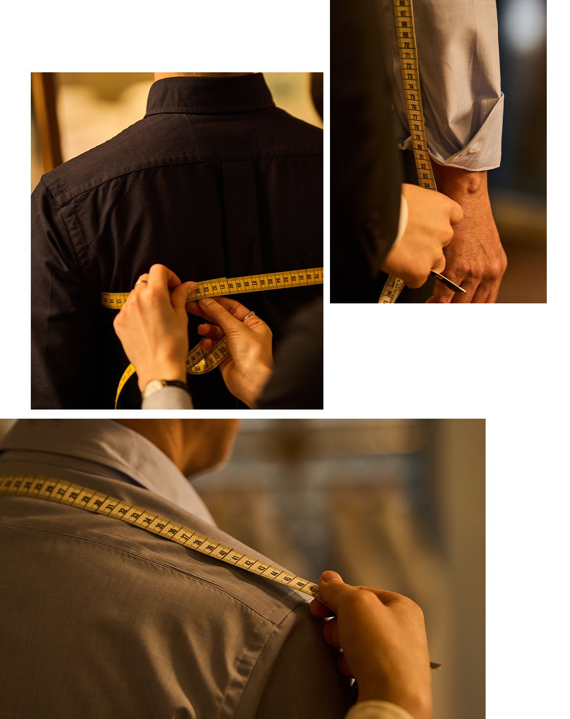 Person measuring another person's back with a measuring tape.