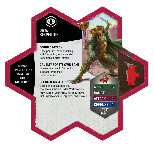 Serpentor army card