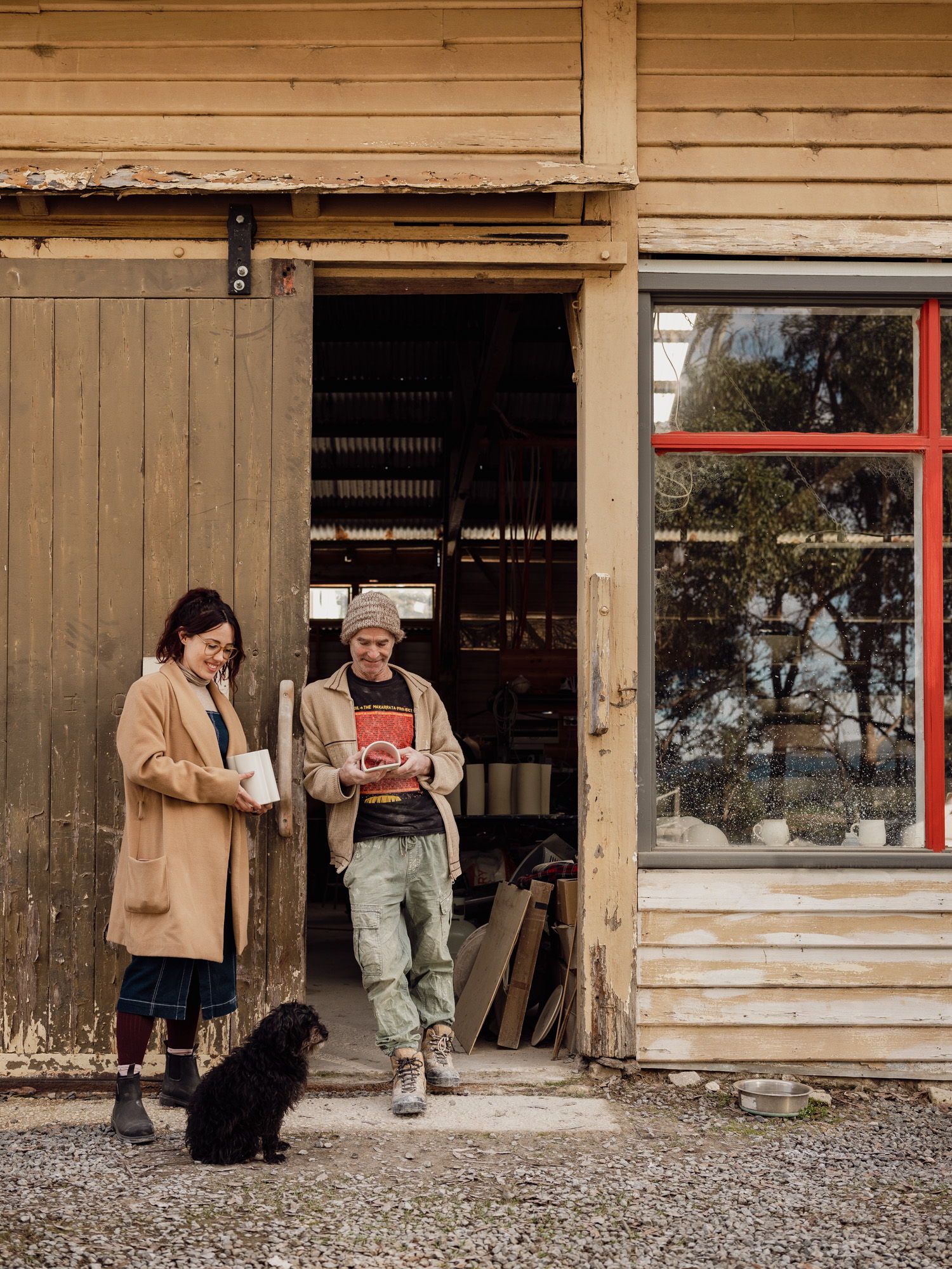Ian and Rose from We Ponder in front of their studio