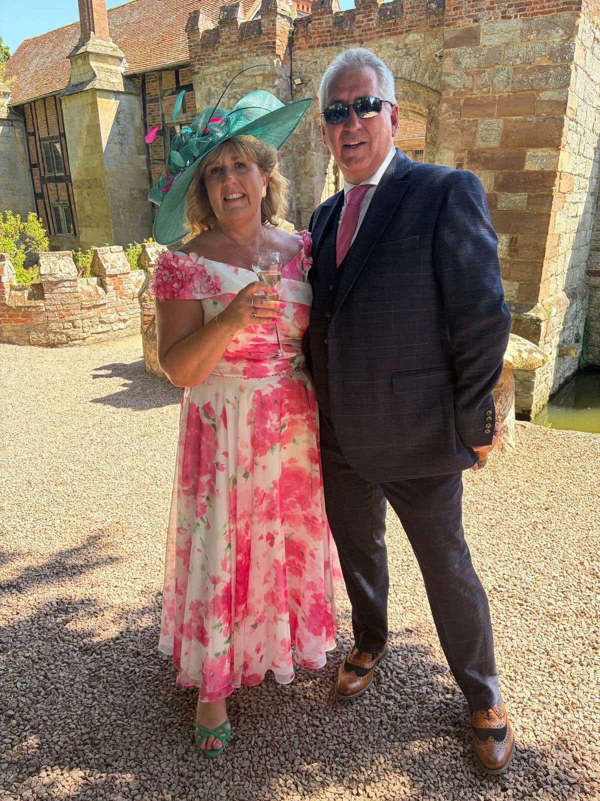 Angie in her Mother Of The Bride outfit in May 2026