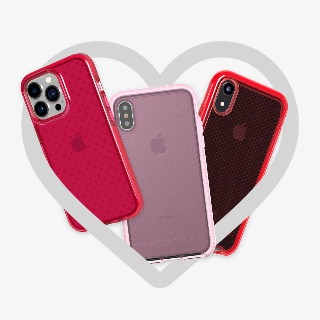 Tech21 Valentine's Day Red and Pink Phone cases