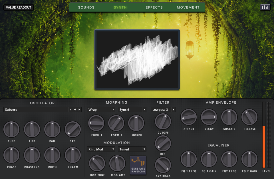 Zero-G - Other Worlds Evolved wavetable GUI
