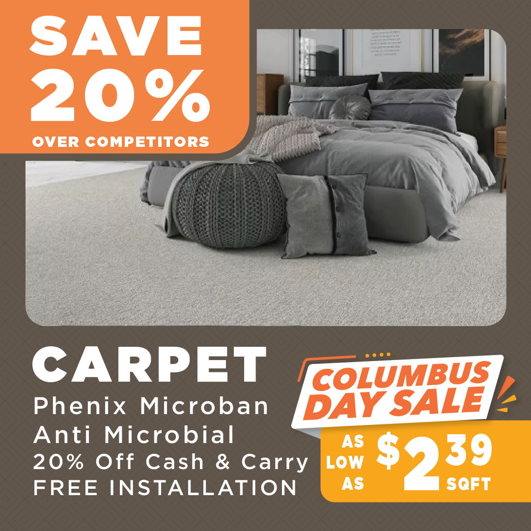 Phenix Microban Carpet Columbus Day Sale
