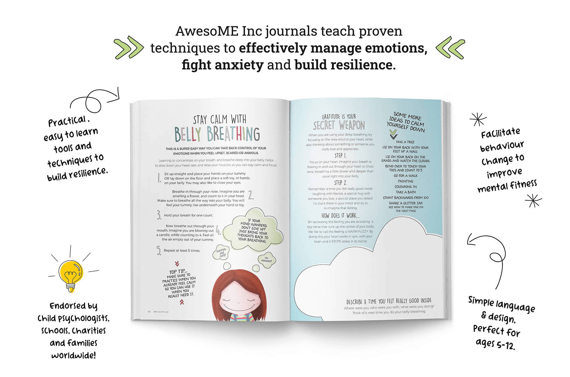 Awesome Inc Journals teach proven techniques to effectively manage emotions, fight anxiety and build resilience