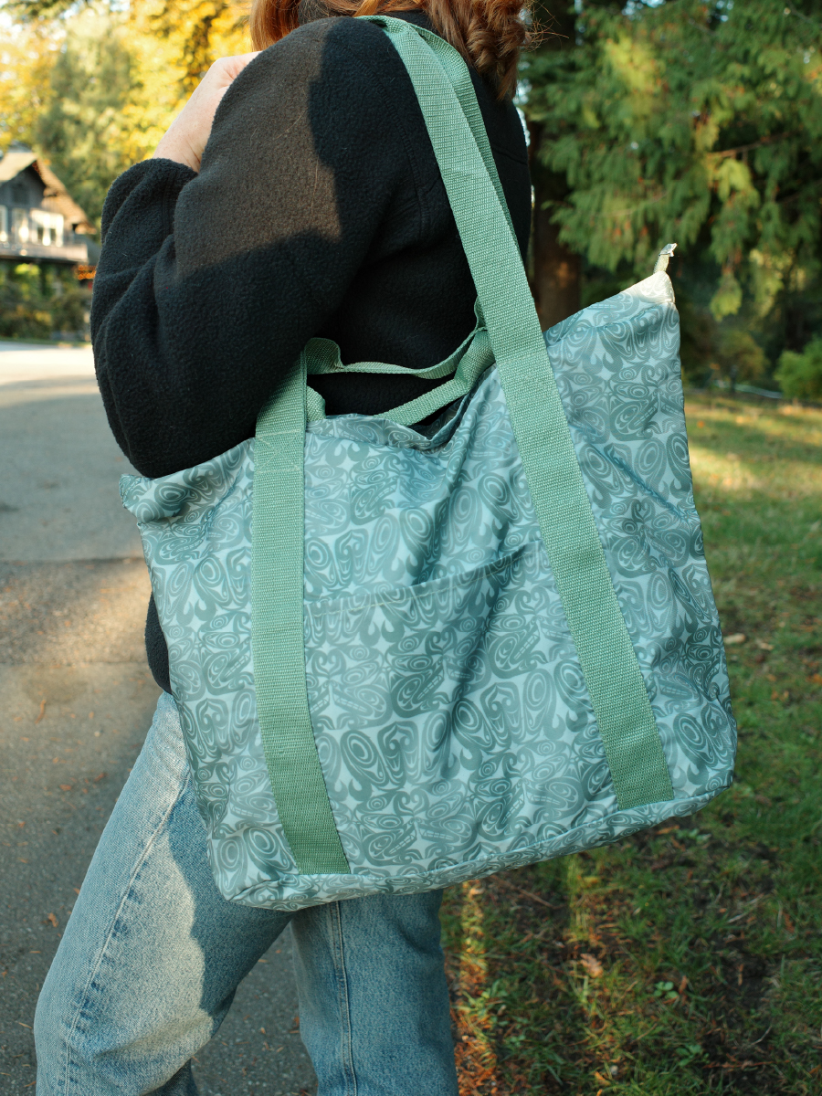 Urban Wolf Packable Tote by Maynard Johnny Jr., Coast Salish, Kwakwaka'wakw