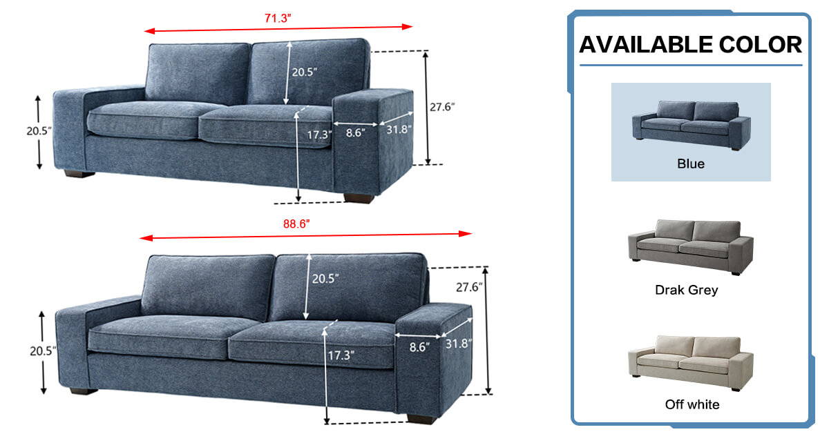 Asjmreye 88.6' Modern Sofa Couches for Living Room 