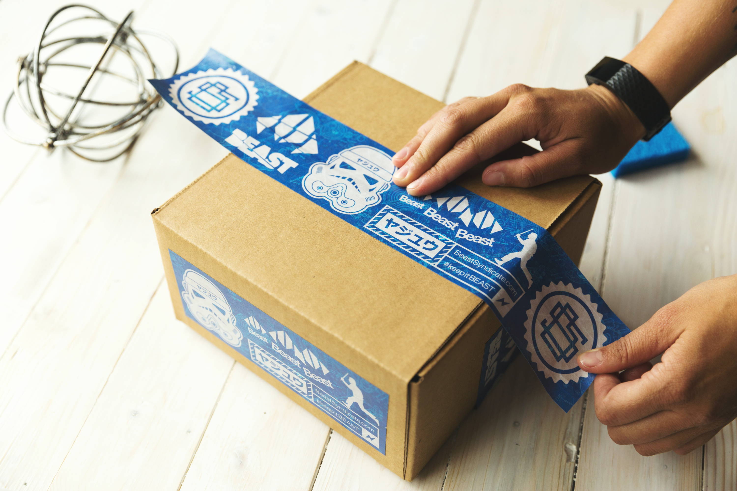 shipping box with tape