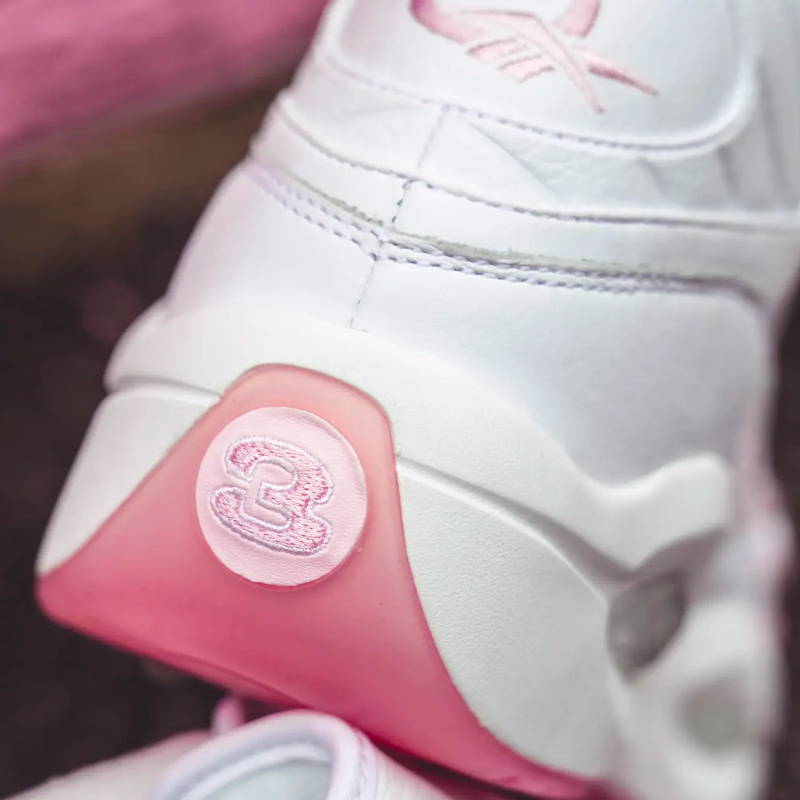 Reebok Question Mid Pink Toe closeup of heel