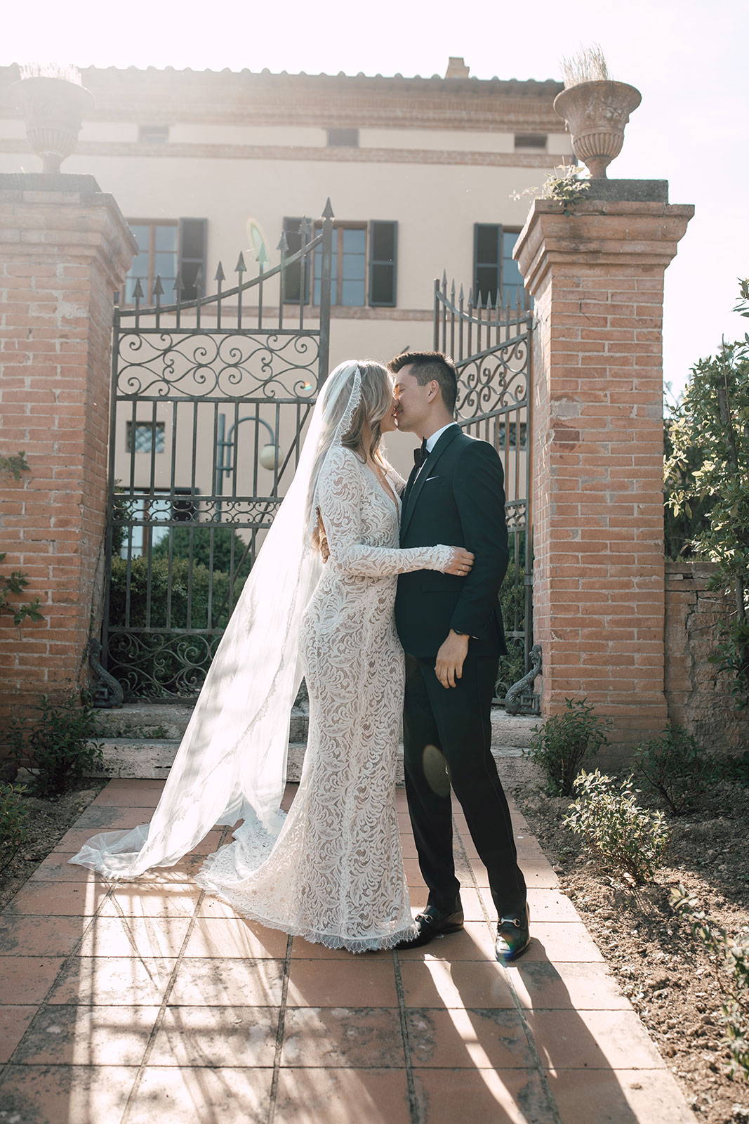 Grace Loves Lace Olive Gown and Lumi Veil on Real Bride