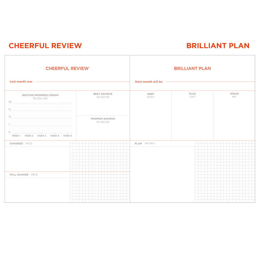 Cheerful review, Brilliant plan - My routine keeper 1 month dateless weekly planner scheduler