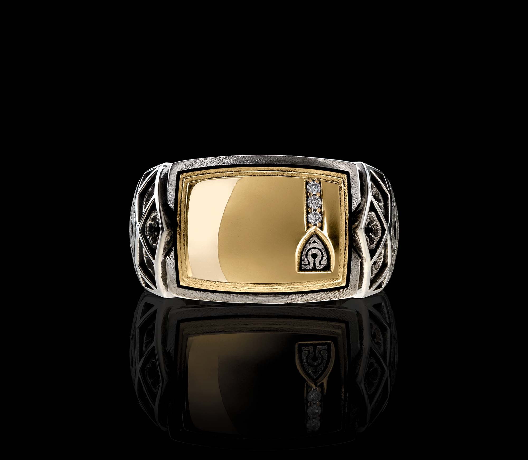 Conviction Band Luxe Edition Ring in 14K Yellow Gold, 925 Sterling Silver, & Diamonds
