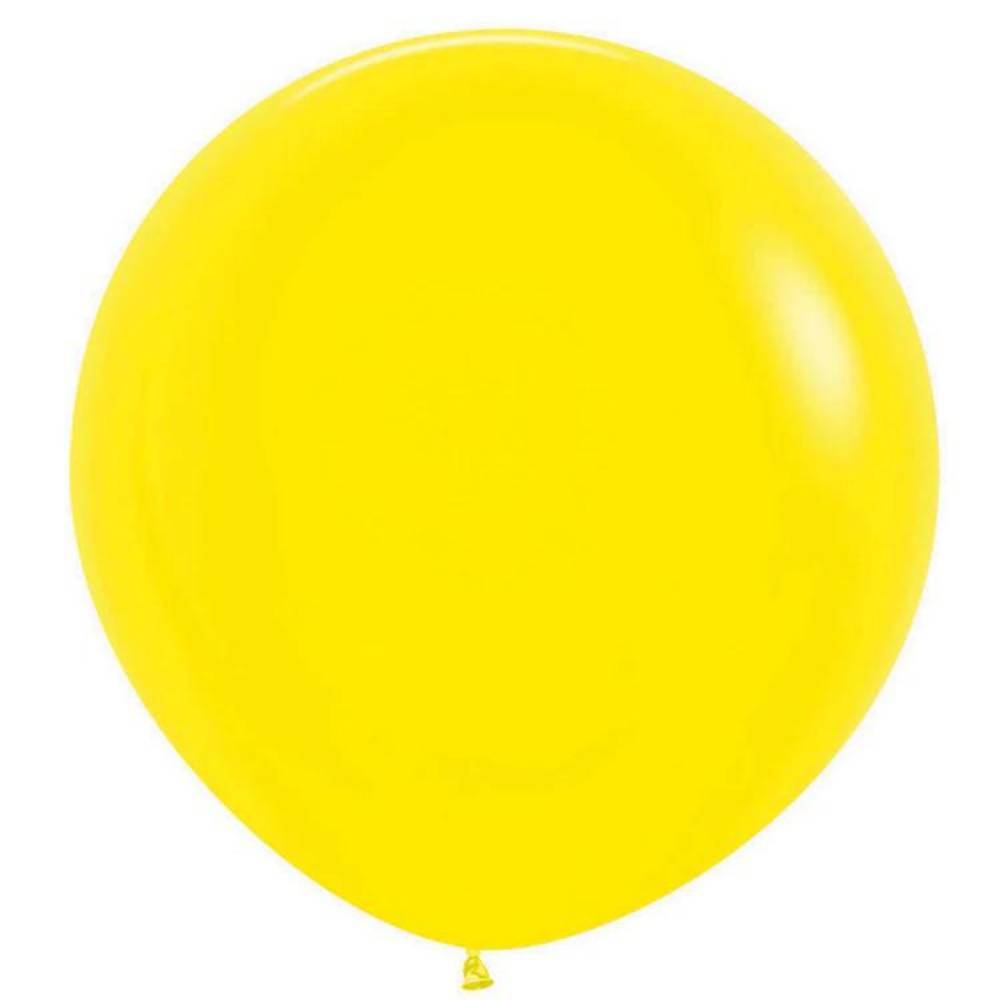 Image of single inflated yellow balloon. Shop yellow balloons.
