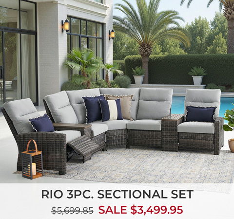 Rio 3-piece sectional set on sale by poolside.