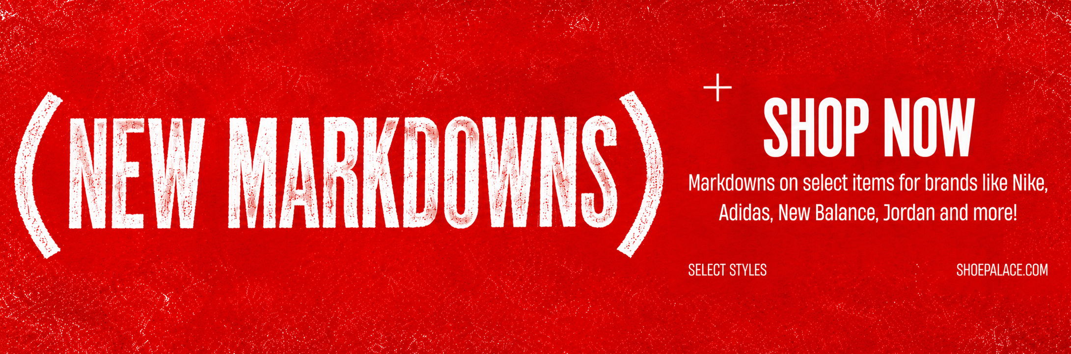 New markdowns promotional banner with a call to shop now.