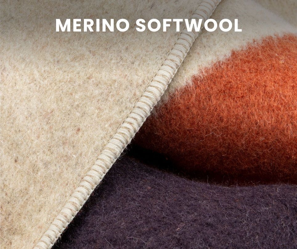 Close-up of Merino soft wool fabric in various colors.