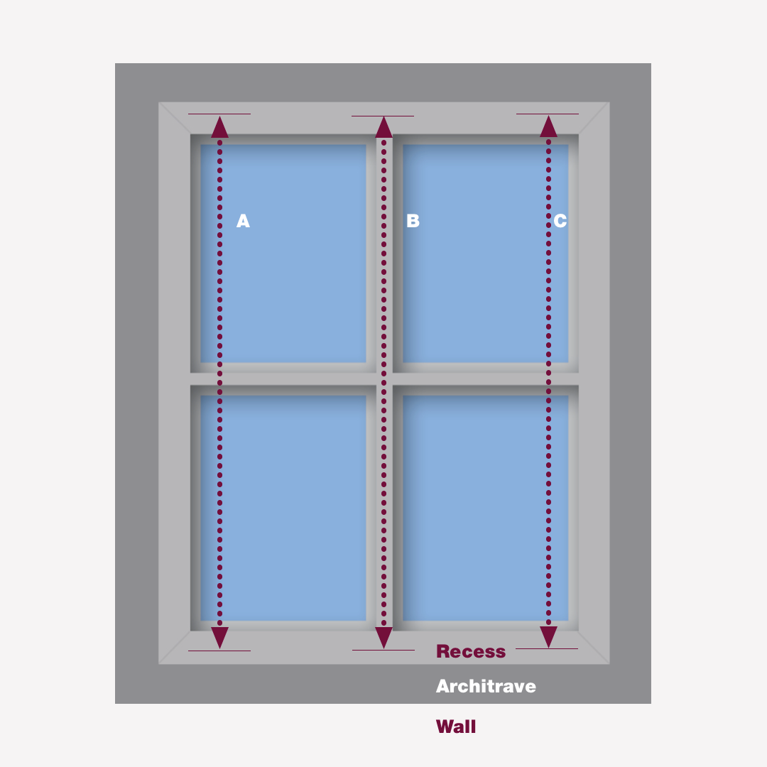 How to measure height for inside recess blinds