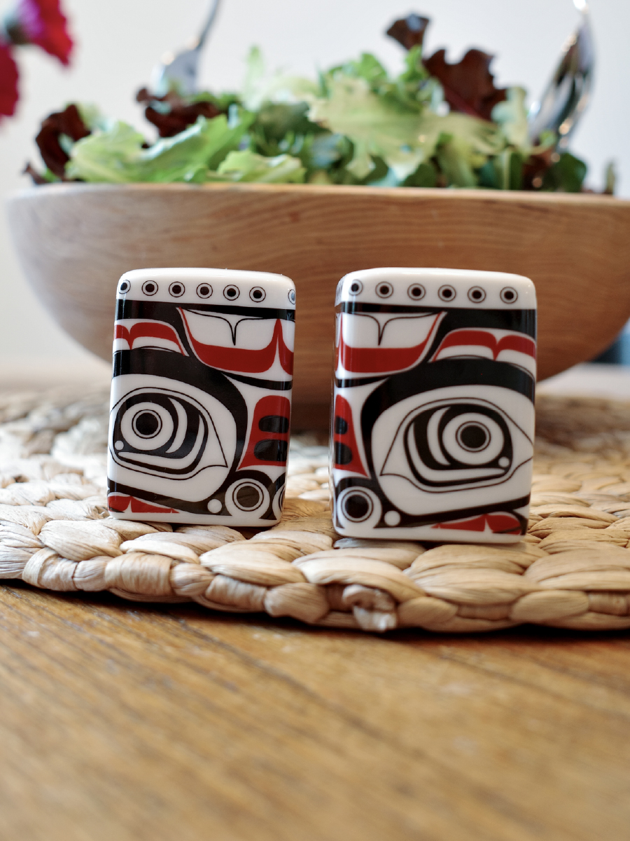 Matriarch Bear Salt and Pepper Shaker Set by Morgan Asoyuf, Ts'msyen (Tsimshian)