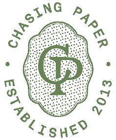 Logo of Chasing Paper, established 2013, featuring 