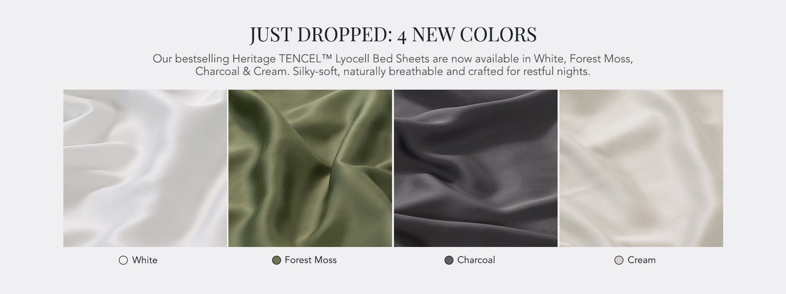 Just dropped: new colors of fabric in four samples.