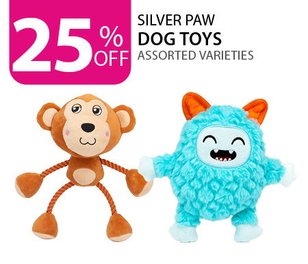 25% off Silver Paw dog toys