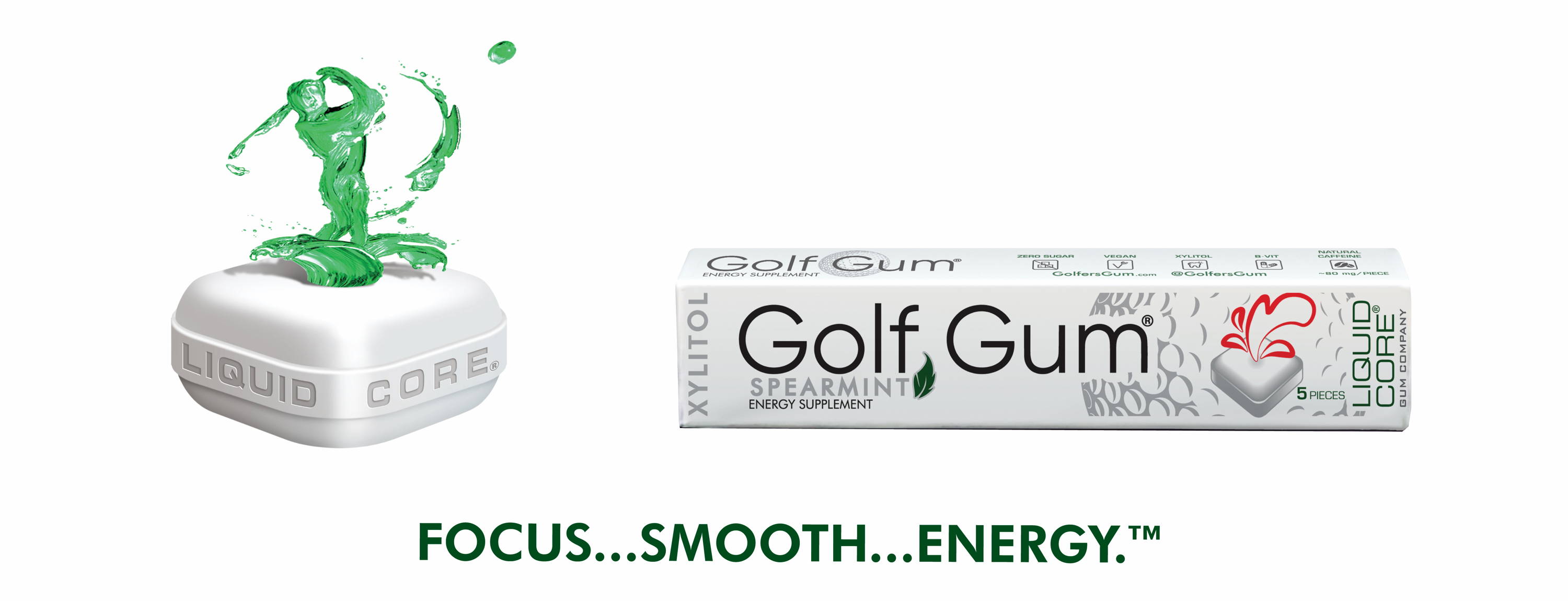 Golf Gum Header with Pack and Golfer