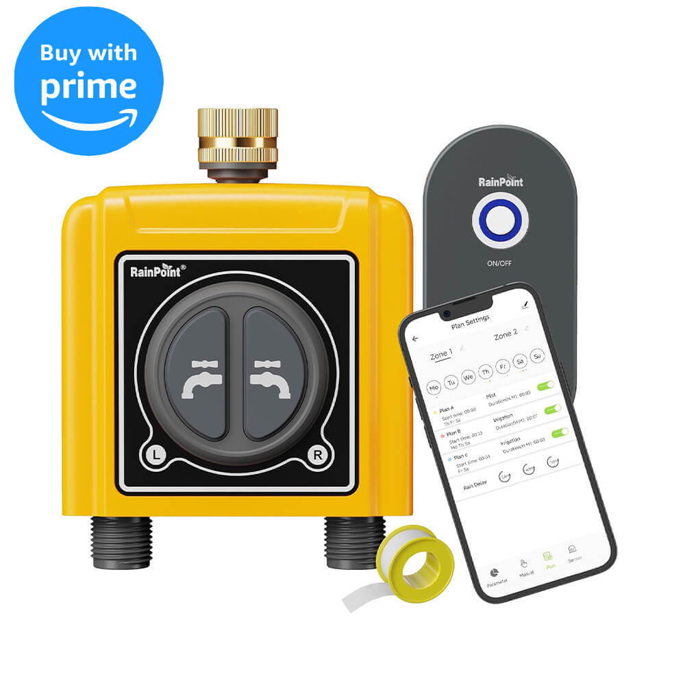 Intelligentes Wasserventil mit Fernbedienung und Smartphone-App.