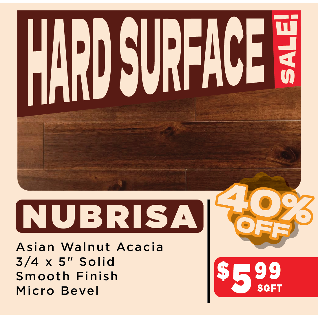 Nubrisa Asian Walnut Acacia Sale