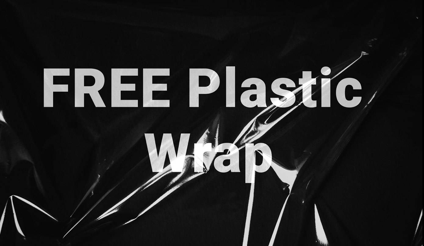 Free retro plastic wrap mockup for Photoshop