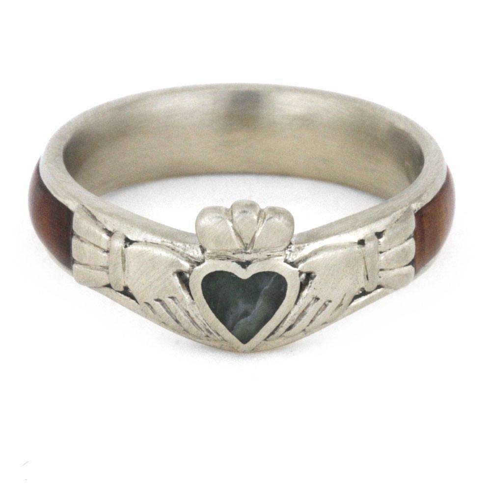 CLADDAGH ENGAGEMENT RING WITH JADE HEART