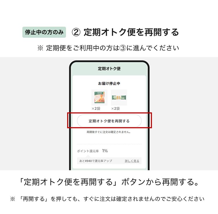 定期オトク便を再開する