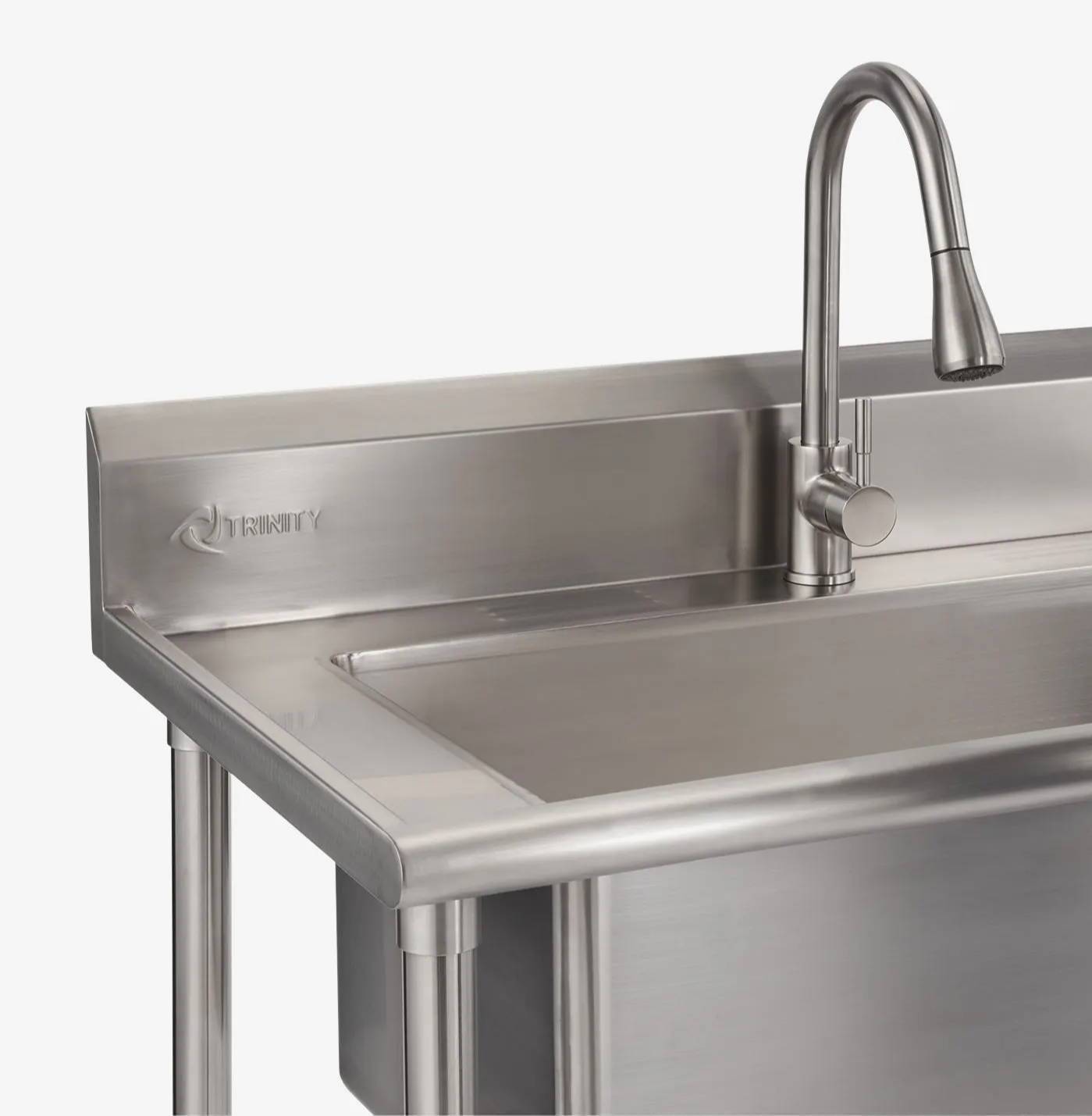 stainless steel trinity sink basin