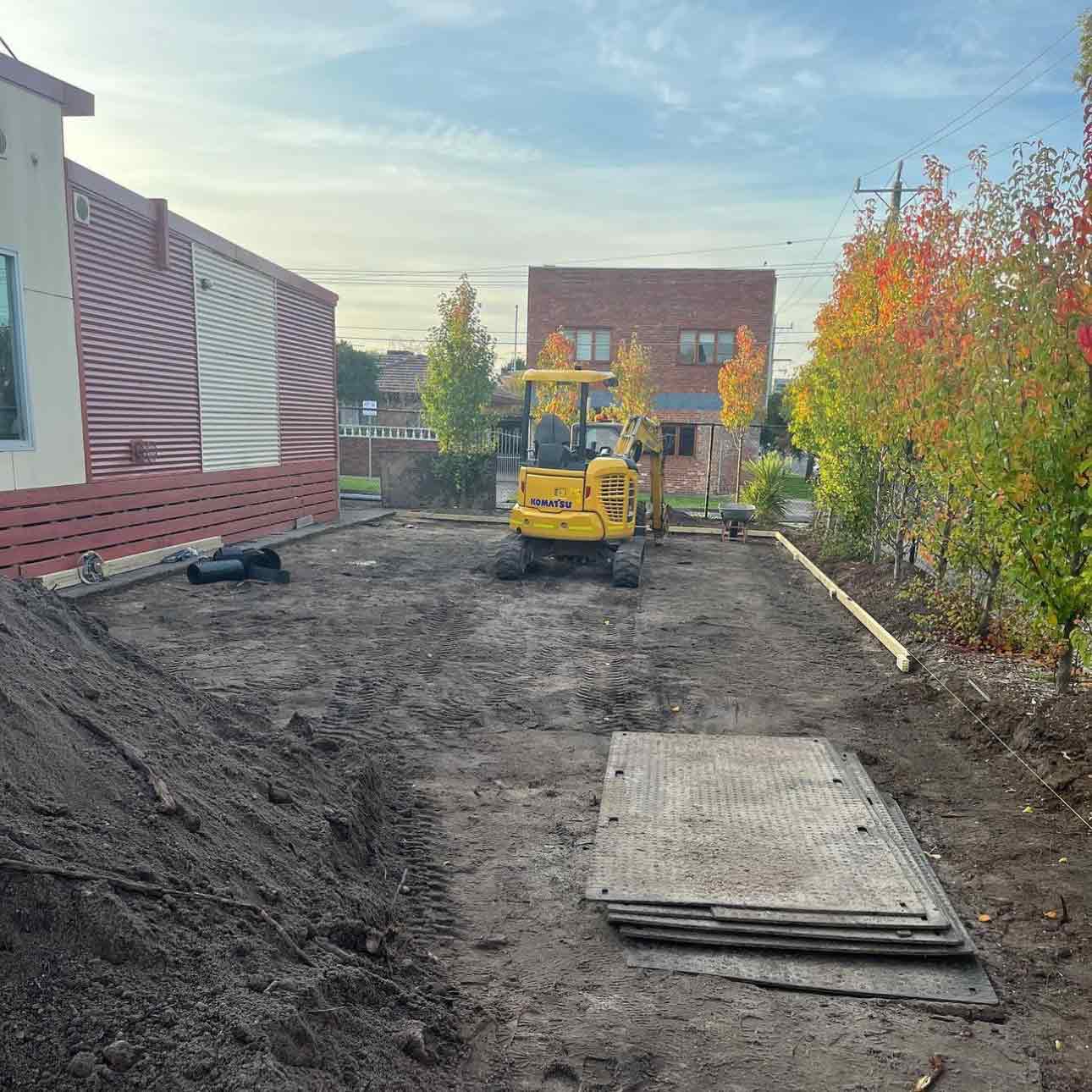 Mentone Primary School preparing their school yard for a new Gaga Ball Pit