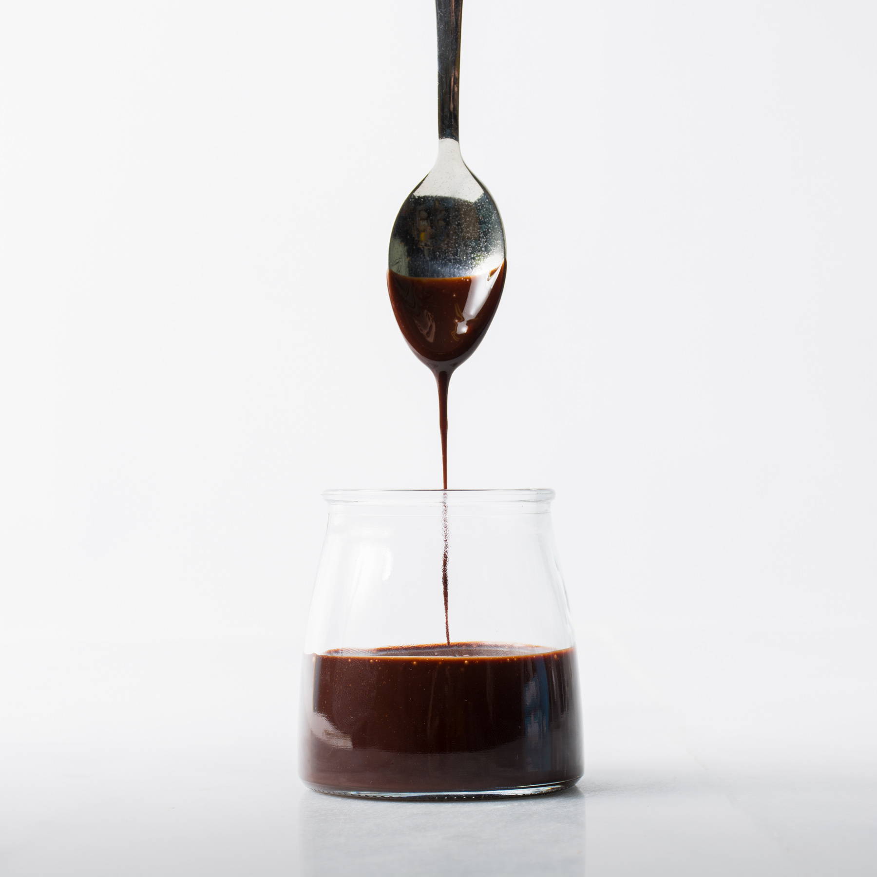 Chocolate Caramel Sauce dripping from a spoon