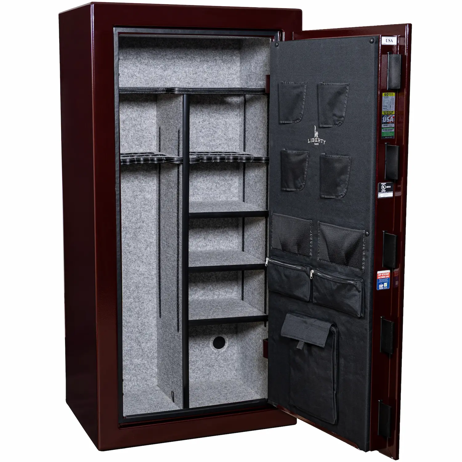 Liberty Safe's limited-edition 250th Commemorative USA 30 in burgundy marble featuring exclusive patriotic artwork