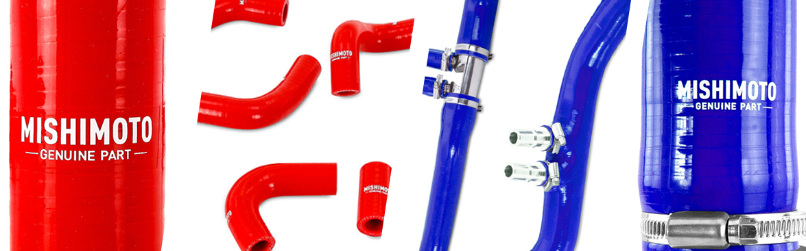 Photo collage of silicone hoses for off-road vehicles. 