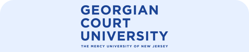 Georgian Court University logo with text in blue on a light background.
