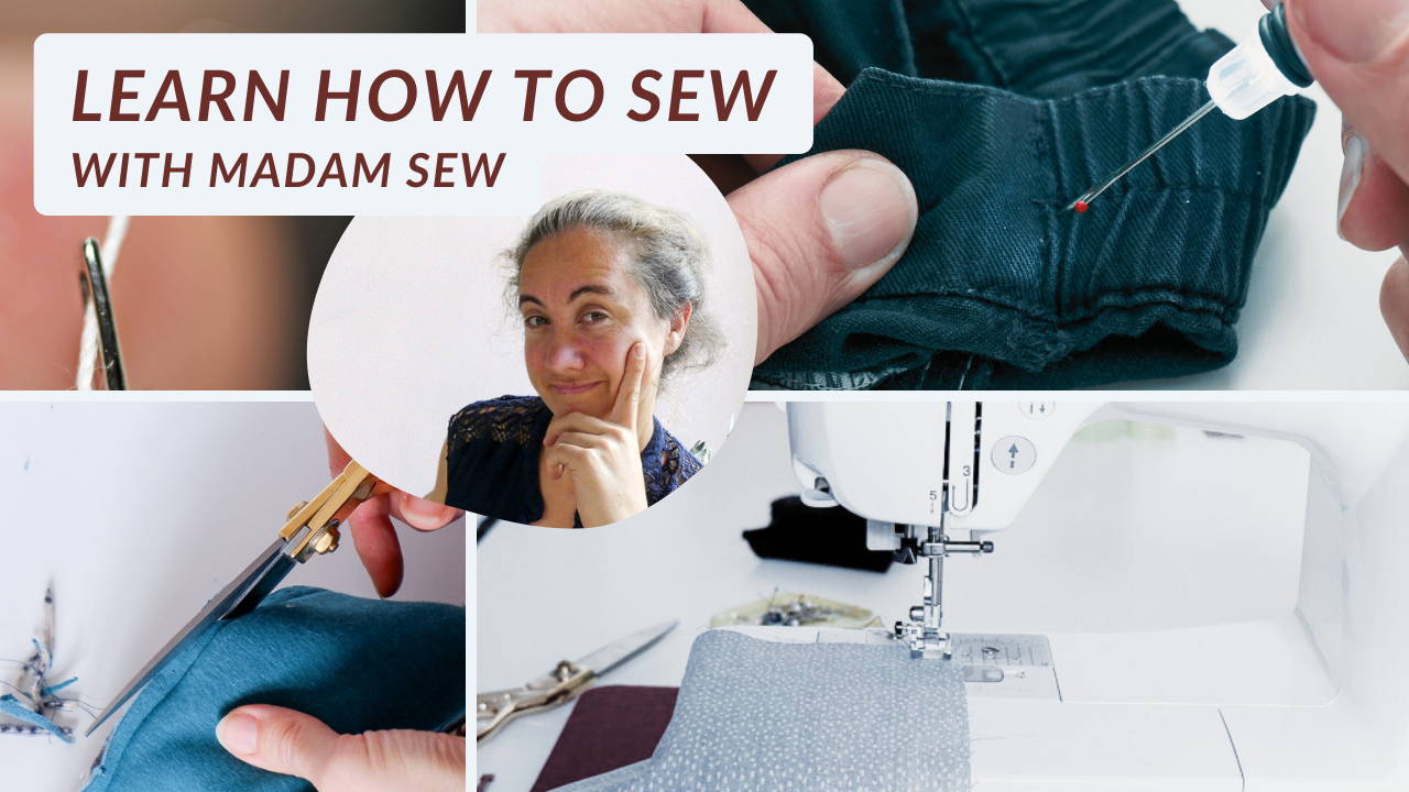 thumbnail for blog post on how to learn how to sew