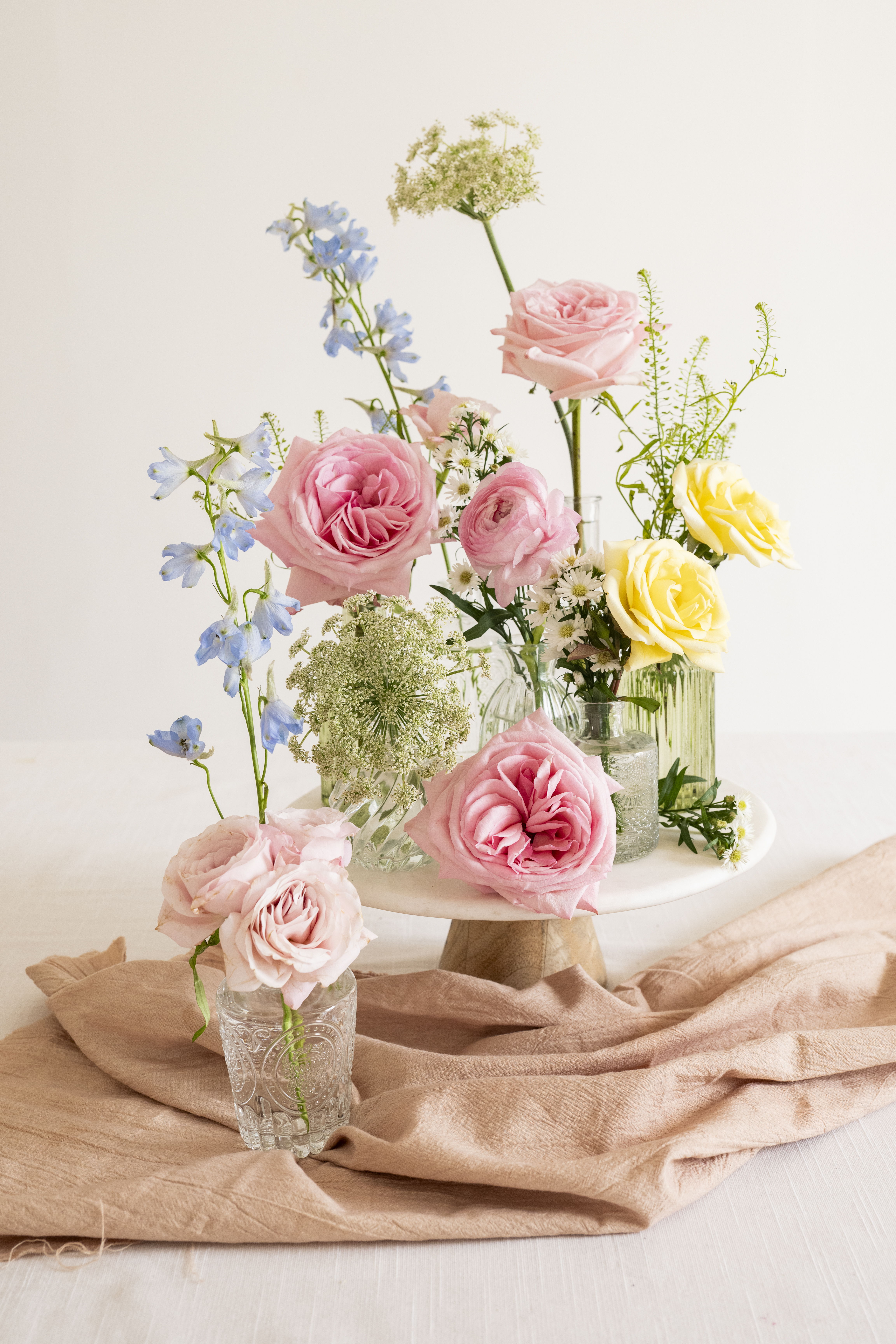 pastel garden bud vases