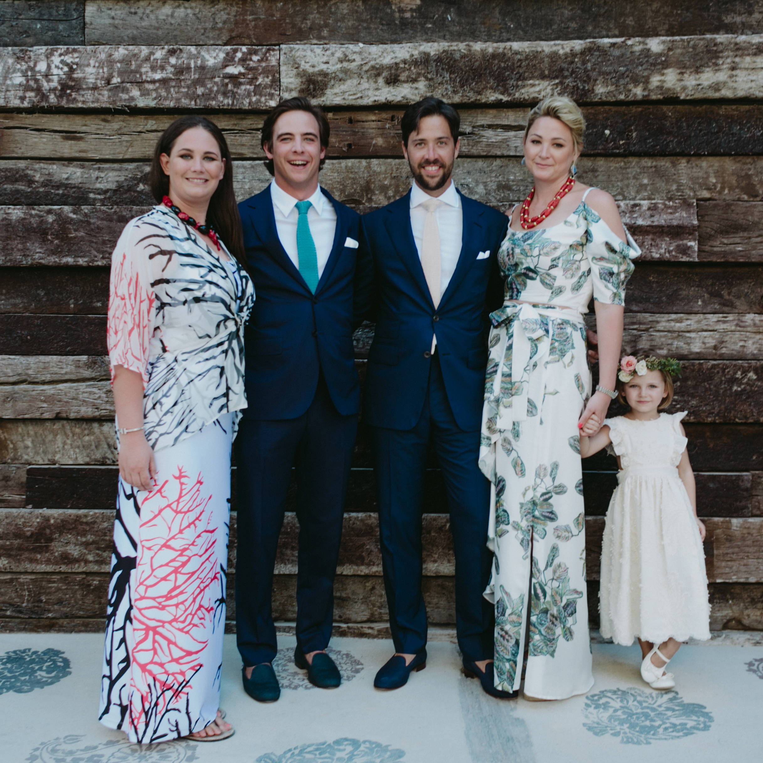 Woman wearing custom silk dresses at a wedding by Ala von Auersperg