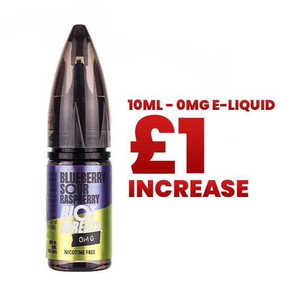 Image showing the £1 increase on 10ml nicotine free e-liquids