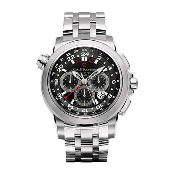 Silver wristwatch with black accents