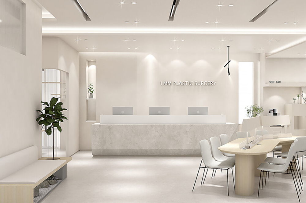 1MM Plastic Surgery Reception and Consultation Lounge in Korea With Modern Interior Design