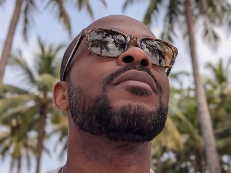man wearing Kaya, tortoise acetate lightweight sunglasses with brown lenses