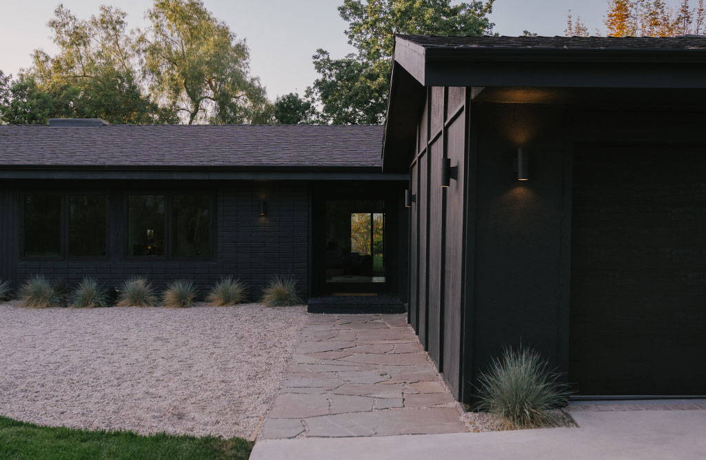 The black exterior of the Zen Den.