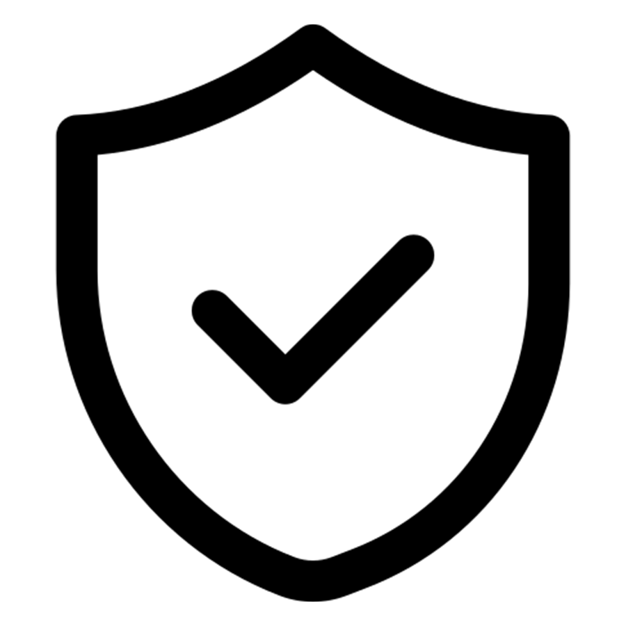 Shield Icon with checkmark in the middle of the shield.